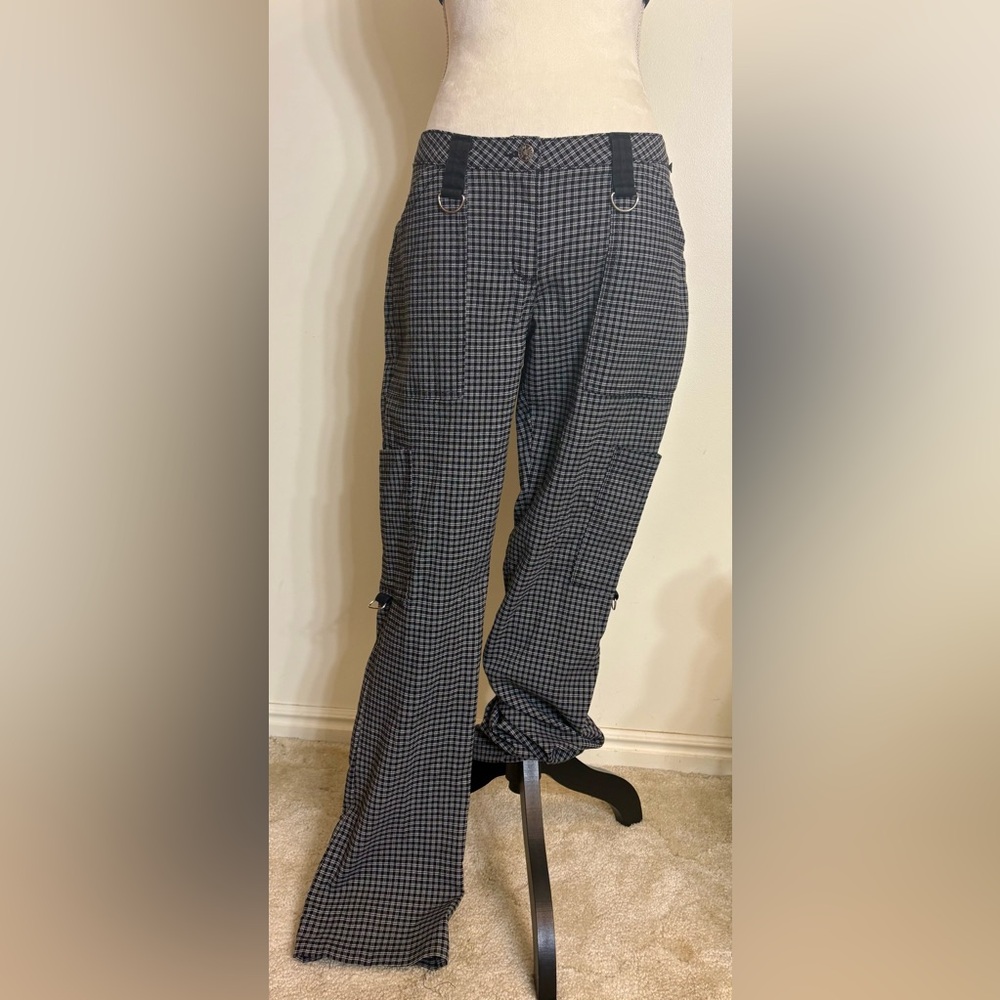 Y2K Vintage Serious LA Black and White Plaid Pants SZ 9